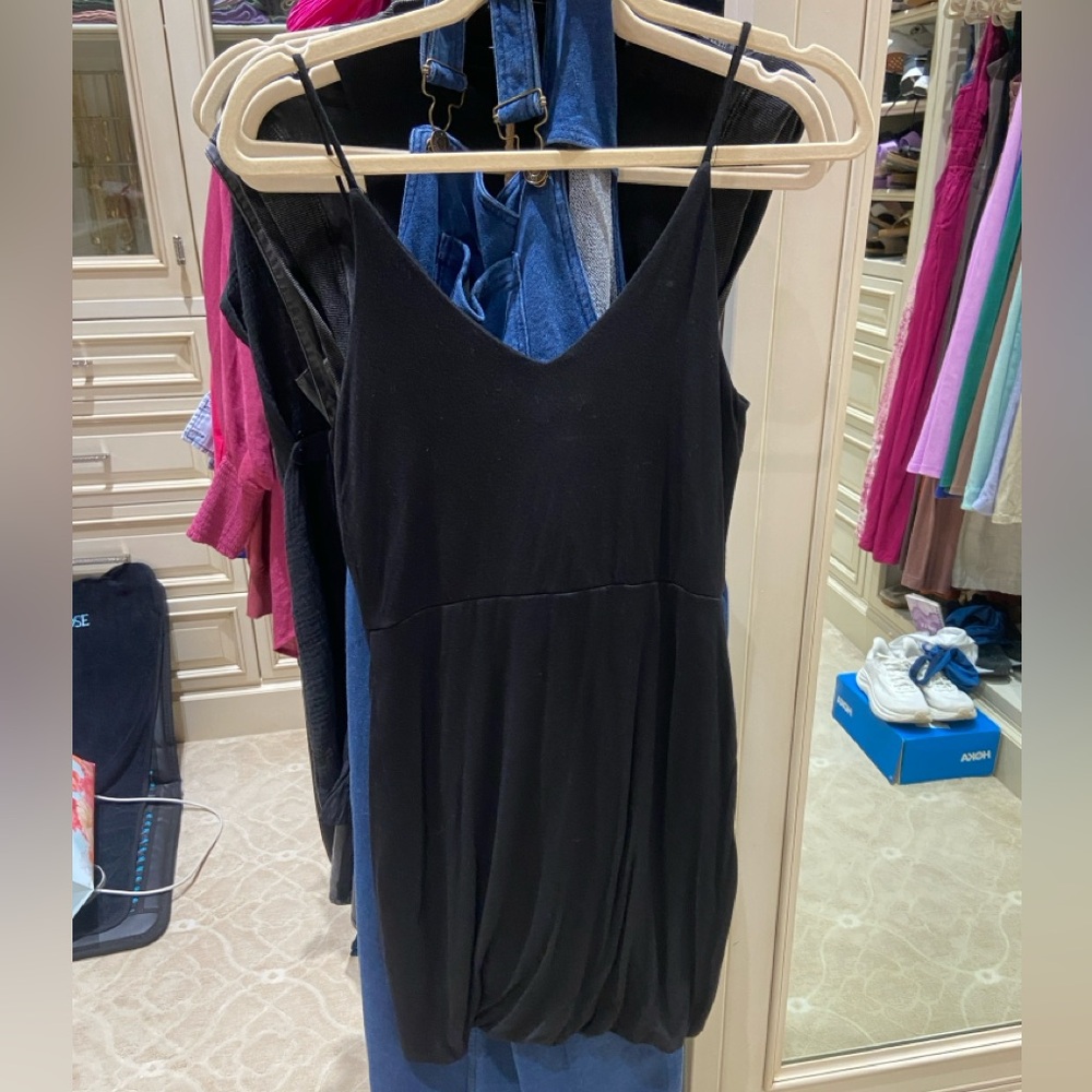 Mahina Elegant Black Women's mini strappy wrap dress